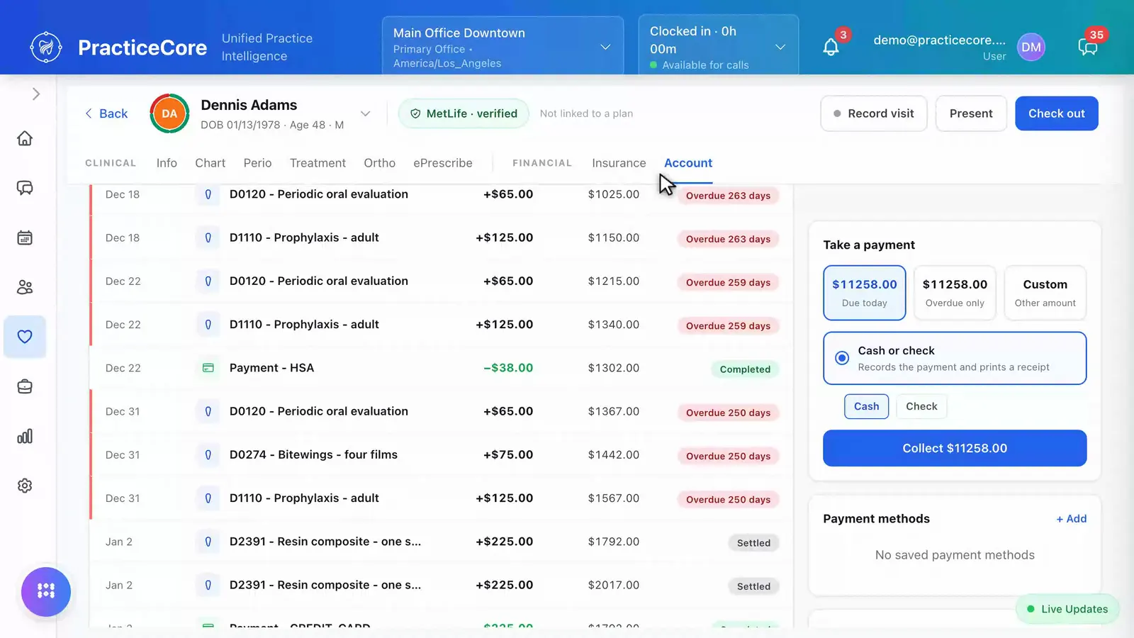 Account balance and aging