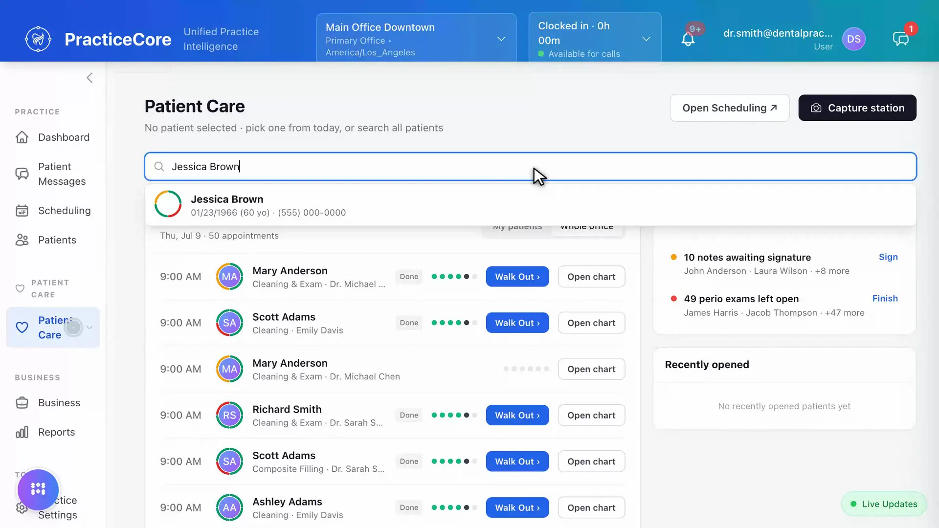 Patient record tabs